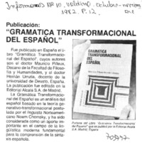 Gramática transformacional del español.