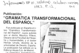 Gramática transformacional del español.