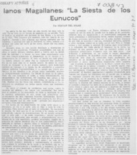 Ianos Magallanes, "La siesta de los eunucos"