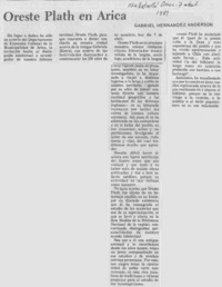 Oreste Plath en Arica