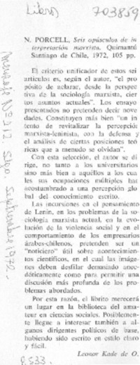 Seis opúsculos de interpretación marxista