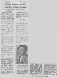 Profesor dispuesto a escribir historia de comunas araucanas