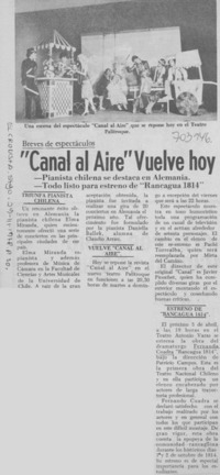 "Canal al aire" vuelve hoy.