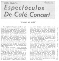 Espectáculos de café concert.
