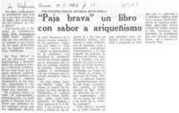 Paja brava" un libro con sabor a ariqueñismo.