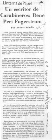 Un escritor de carabineros: René Peri Fagerstrom