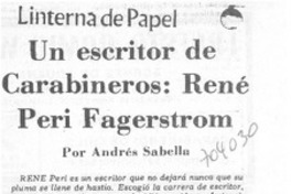 Un escritor de carabineros: René Peri Fagerstrom