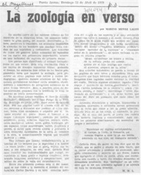 La zoología en verso