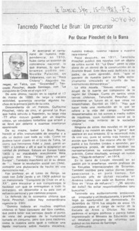 Tancredo Pinochet Le Brun: un precursor