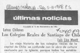 Los colegios reales de Santiago de Chile