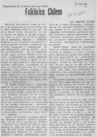 Folklórico chileno : [comentario]