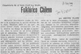 Folklórico chileno : [comentario]