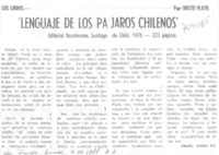 Lenguaje de los pájaros chilenos"