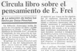 Circula libro sobre el pensamiento de E. Frei.