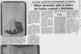 Valioso documento sobre la Guerra del Pacífico comenzó a distribuirse.