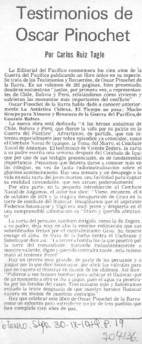 Testimonios de Oscar Pinochet