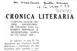 Cuentos orales chileno-argentinos