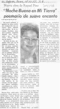 Noche buena en mi tierra" poemario de suave encanto.