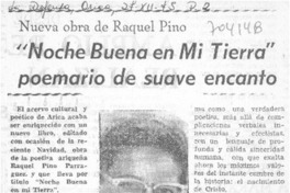 Noche buena en mi tierra" poemario de suave encanto.