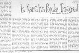 La narrativa popular tradicional