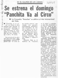 Se estrena el domingo "Panchita va al circo".