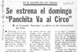 Se estrena el domingo "Panchita va al circo".