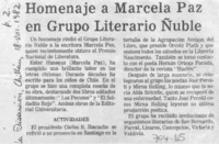 Homenaje a Marcela Paz en grupo literario Ñuble.