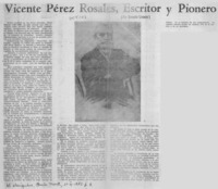 Vicente Pérez Rosales, escritor y pionero