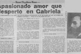 Apasionado amor que despertó en Gabriela.