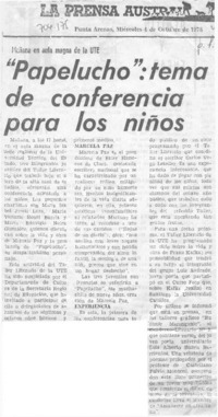 "Papelucho": tema de conferencia para los niños.