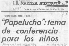 "Papelucho": tema de conferencia para los niños.