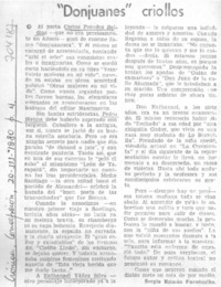 "Donjuanes" criollos