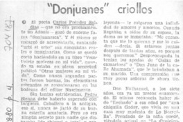 "Donjuanes" criollos