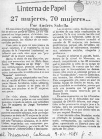 27 mujeres, 70 mujeres--