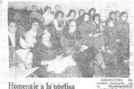 Homenaje a la poetisa María Isabel Peralta.