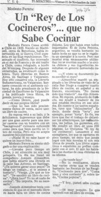 Un "Rey de los Cocineros"-- que no sabe cocinar.