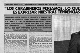 Los carabineros pensamos, lo que no hacemos es expresar nuestras tendencias _: [entrevista]