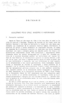 Guillermo Feliú Cruz, maestro e historiador