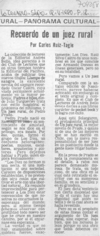 Recuerdo de un juez rural