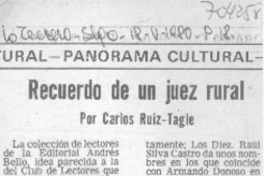 Recuerdo de un juez rural