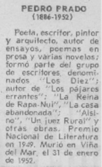 Pedro Prado (1886-1952).