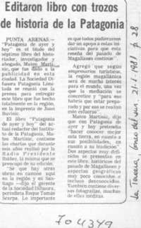Editaron libro con trozos de historia de la Patagonia.