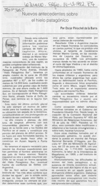 Nuevos antecedentes sobre el hielo patagónico