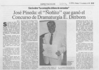 José Pineda: el "ñonito" que ganó el concurso de dramarturgia E. Dittborn.