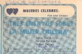 Tres ensayos sobre la mujer chilena".