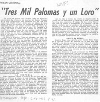 Tres mil palomas y un loro".