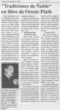 Tradiciones de Ñuble" en libro de Oreste Plath.