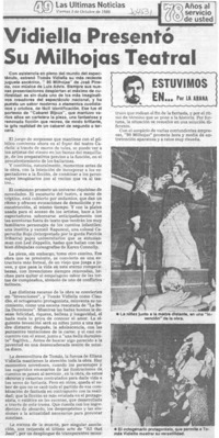 Vidiella presentó su milhojas teatral