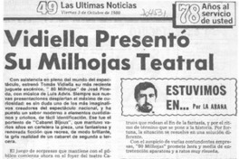 Vidiella presentó su milhojas teatral