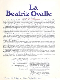 La Beatriz Ovalle.
